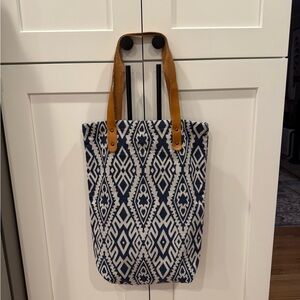 Her Works, NWOT Handmade Tote Handbag Bag, Blue & White